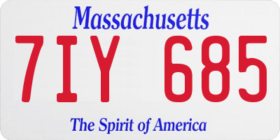 MA license plate 7IY685