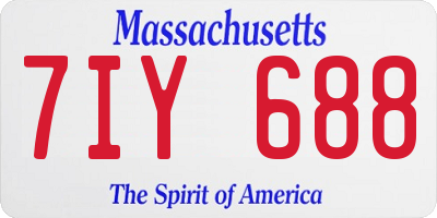 MA license plate 7IY688