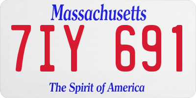 MA license plate 7IY691