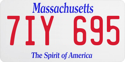 MA license plate 7IY695