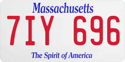 MA license plate 7IY696