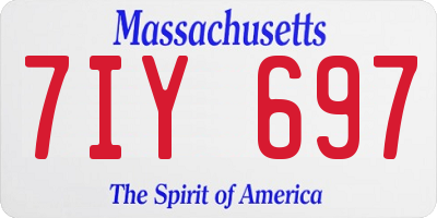 MA license plate 7IY697