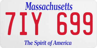 MA license plate 7IY699