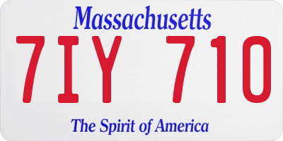 MA license plate 7IY710