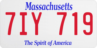 MA license plate 7IY719