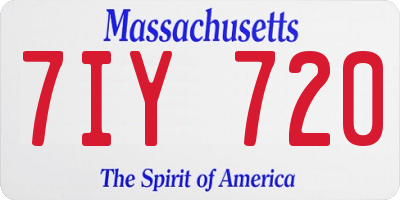 MA license plate 7IY720