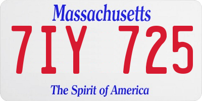MA license plate 7IY725