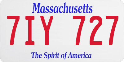 MA license plate 7IY727
