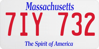 MA license plate 7IY732