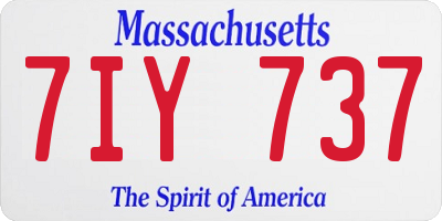 MA license plate 7IY737
