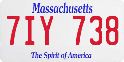MA license plate 7IY738