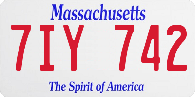 MA license plate 7IY742