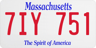 MA license plate 7IY751