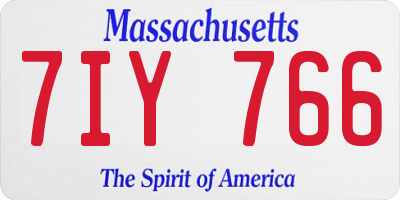 MA license plate 7IY766