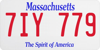 MA license plate 7IY779