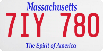 MA license plate 7IY780