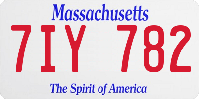 MA license plate 7IY782