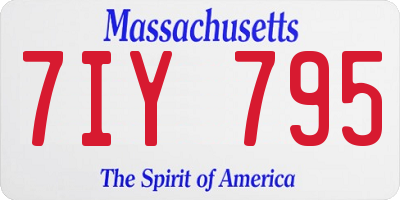 MA license plate 7IY795