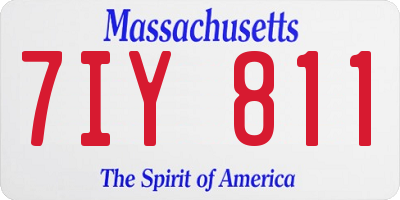 MA license plate 7IY811