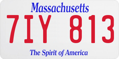 MA license plate 7IY813