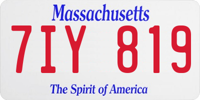 MA license plate 7IY819