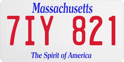 MA license plate 7IY821