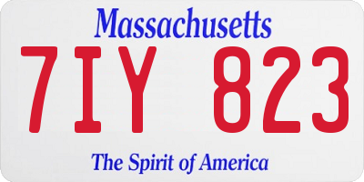 MA license plate 7IY823
