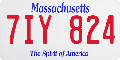 MA license plate 7IY824