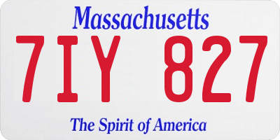 MA license plate 7IY827