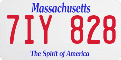 MA license plate 7IY828