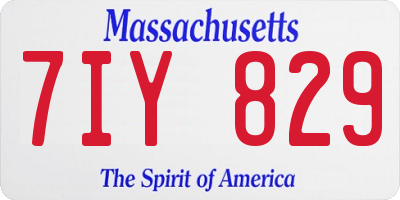 MA license plate 7IY829