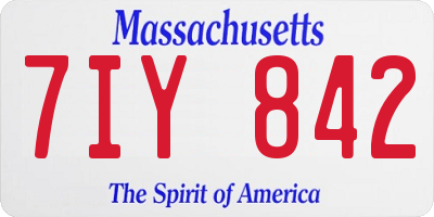 MA license plate 7IY842