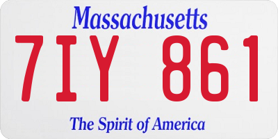 MA license plate 7IY861