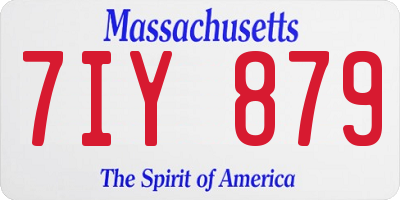 MA license plate 7IY879