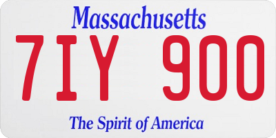 MA license plate 7IY900
