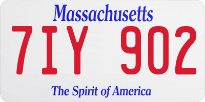 MA license plate 7IY902