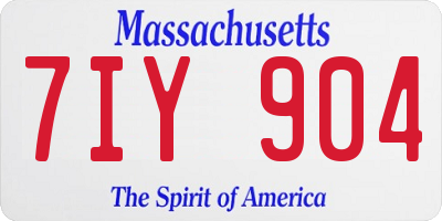 MA license plate 7IY904