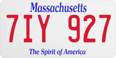 MA license plate 7IY927