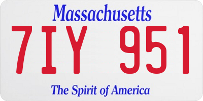 MA license plate 7IY951