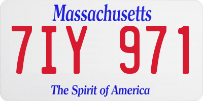 MA license plate 7IY971
