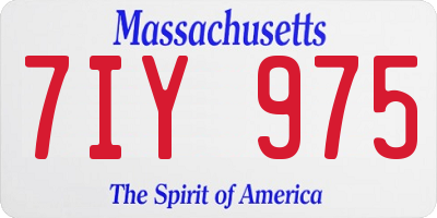 MA license plate 7IY975