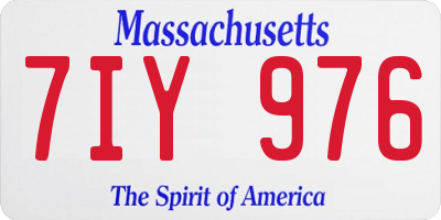 MA license plate 7IY976