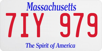 MA license plate 7IY979