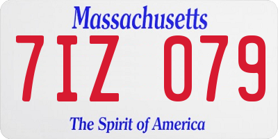 MA license plate 7IZ079