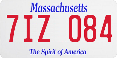 MA license plate 7IZ084