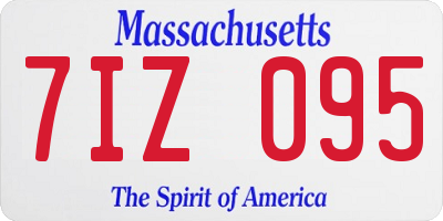 MA license plate 7IZ095