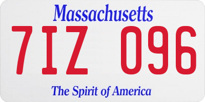 MA license plate 7IZ096