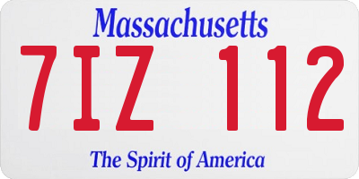 MA license plate 7IZ112