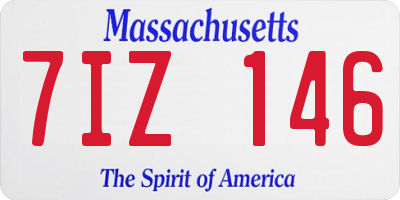 MA license plate 7IZ146