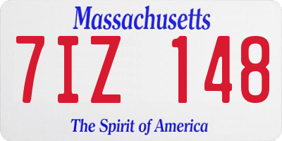 MA license plate 7IZ148